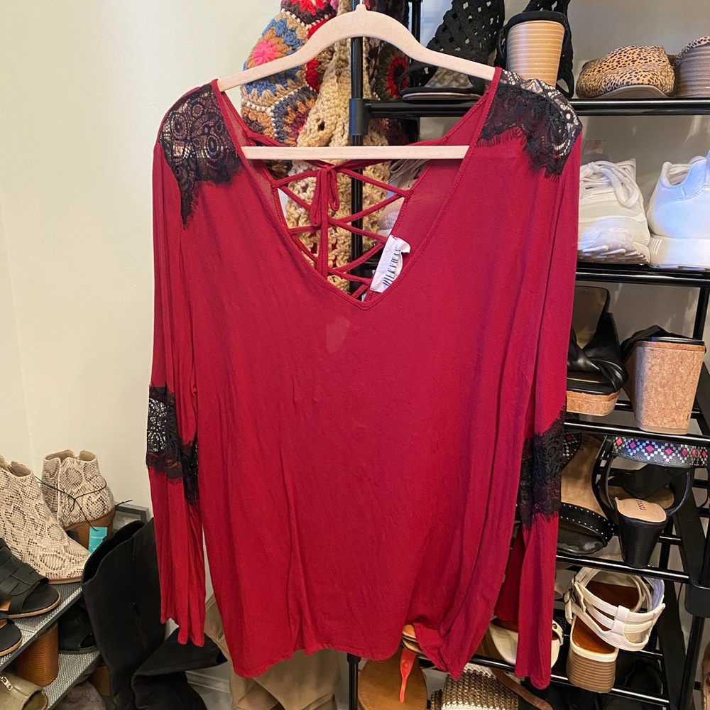 Red Lace Long Sleeve